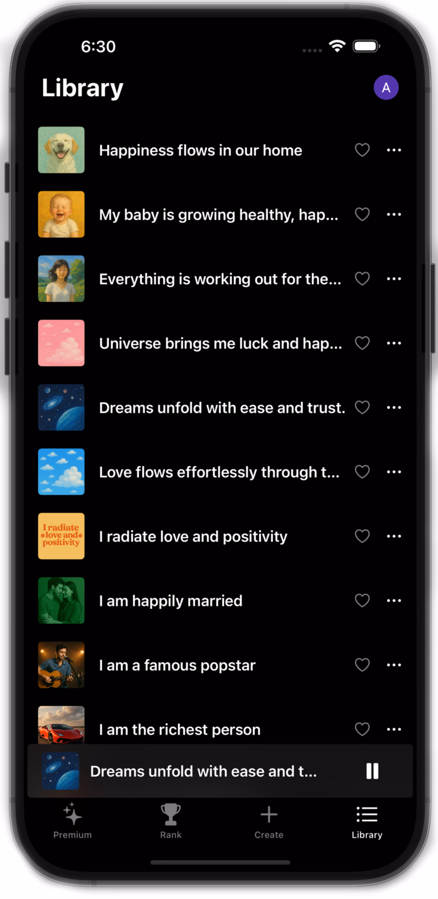 Hypnatio library screen